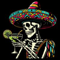 Mexican Skeleton Sombrero Cinco De Mayo Mexican Fiesta Party Bucket Hat