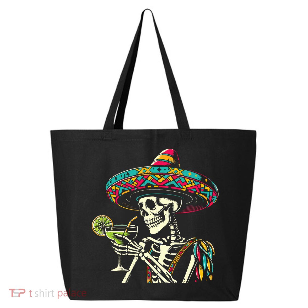 Mexican Skeleton Sombrero Cinco De Mayo Mexican Fiesta Party 25L Jumbo Tote