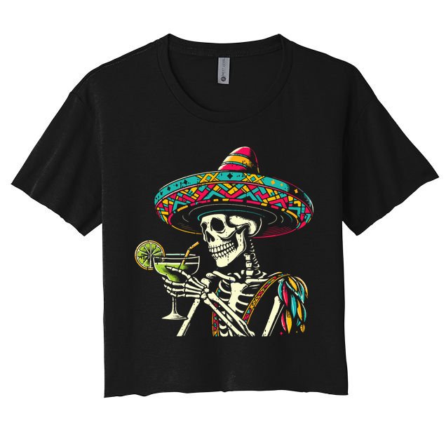 Mexican Skeleton Sombrero Cinco De Mayo Mexican Fiesta Party Crop Top