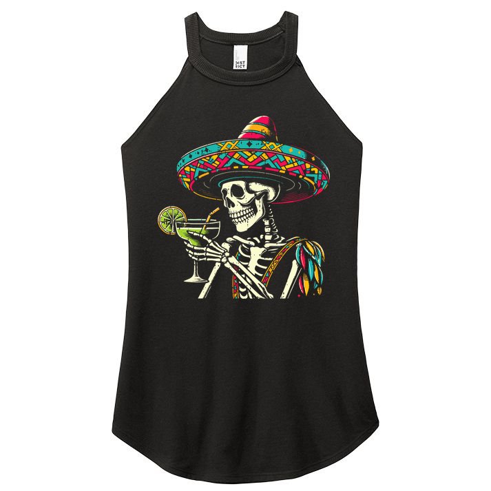 Mexican Skeleton Sombrero Cinco De Mayo Mexican Fiesta Party Women's Perfect Tri Rocker Tank