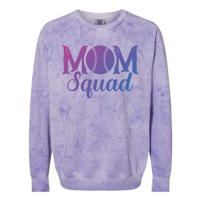 Mom Squad Sports Player Athletic Mothers Day Baseball Gift Colorblast Crewneck Sweatshirt