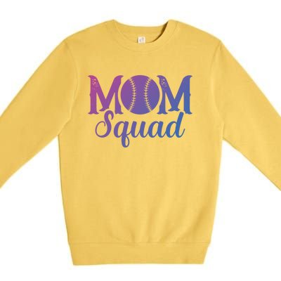 Mom Squad Sports Player Athletic Mothers Day Baseball Gift Premium Crewneck Sweatshirt