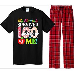 My Students Survived 100 Days Of Me Funny Gift Teachers Students Gift Pajama Set