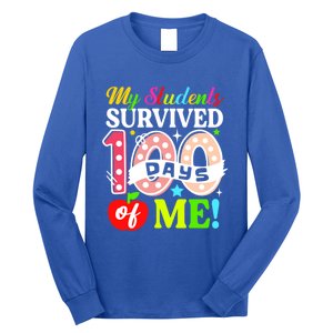 My Students Survived 100 Days Of Me Funny Gift Teachers Students Gift Long Sleeve Shirt