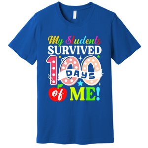 My Students Survived 100 Days Of Me Funny Gift Teachers Students Gift Premium T-Shirt