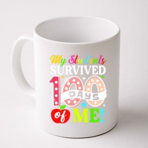 My Students Survived 100 Days Of Me Funny Gift Teachers Students Gift Coffee Mug