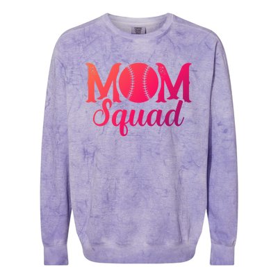 Mom Squad Sports Player Athletic Mothers Day Baseball Gift Colorblast Crewneck Sweatshirt