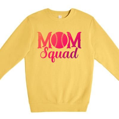 Mom Squad Sports Player Athletic Mothers Day Baseball Gift Premium Crewneck Sweatshirt