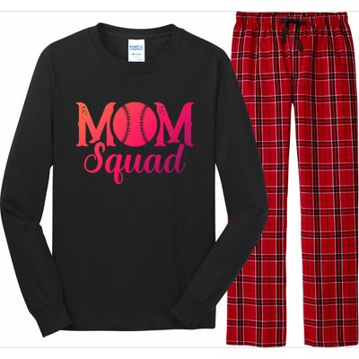 Mom Squad Sports Player Athletic Mothers Day Baseball Gift Long Sleeve Pajama Set