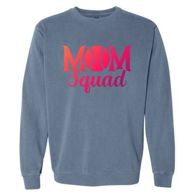 Mom Squad Sports Player Athletic Mothers Day Baseball Gift Garment-Dyed Sweatshirt