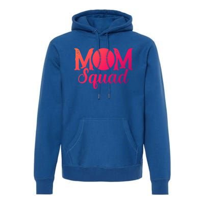 Mom Squad Sports Player Athletic Mothers Day Baseball Gift Premium Hoodie