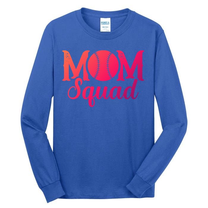 Mom Squad Sports Player Athletic Mothers Day Baseball Gift Tall Long Sleeve T-Shirt