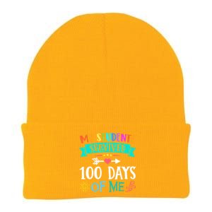 My Students Survived 100 Days Of Me Teacher Gift Knit Cap Winter Beanie