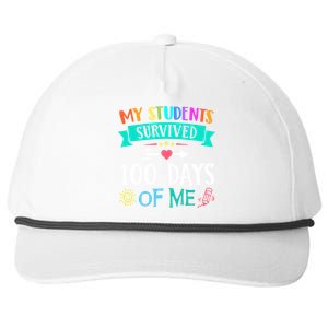 My Students Survived 100 Days Of Me Teacher Gift Snapback Five-Panel Rope Hat