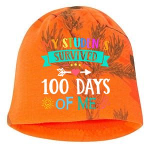 My Students Survived 100 Days Of Me Teacher Gift Kati - Camo Knit Beanie