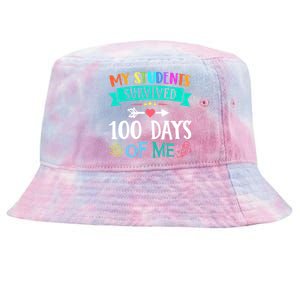 My Students Survived 100 Days Of Me Teacher Gift Tie-Dyed Bucket Hat