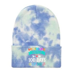 My Students Survived 100 Days Of Me Teacher Gift Tie Dye 12in Knit Beanie