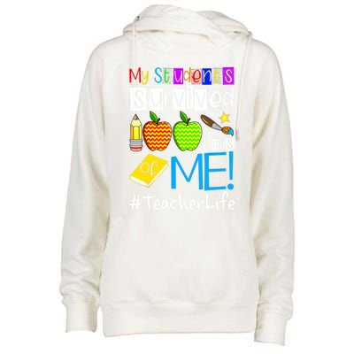 My Students Survived 100 Days Of Me Teacher Life Great Gift Womens Funnel Neck Pullover Hood