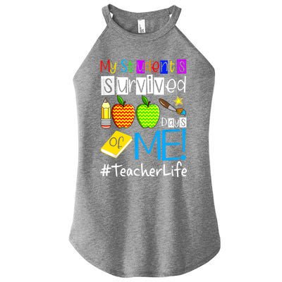 My Students Survived 100 Days Of Me Teacher Life Great Gift Women’s Perfect Tri Rocker Tank