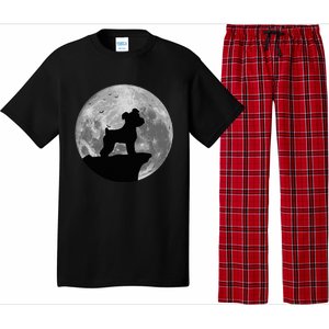 Miniature Schnauzer Silhouette In The Moon Costume Pajama Set