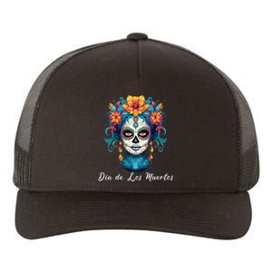 Mexican Sugar Skull Girl Halloween Dia De Los Muertos Yupoong Adult 5-Panel Trucker Hat