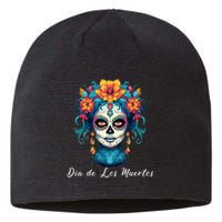 Mexican Sugar Skull Girl Halloween Dia De Los Muertos Sustainable Beanie