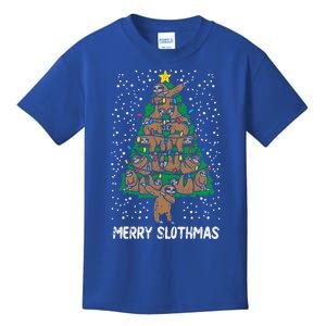 Merry Slothmas Sloth Christmas Tree Funny Lazy Animal Gift Great Gift Kids T-Shirt