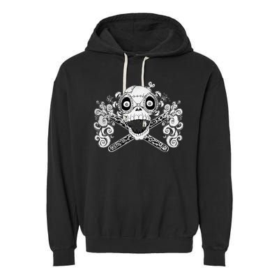 Mad Science Skull And Crossbones Garment-Dyed Fleece Hoodie
