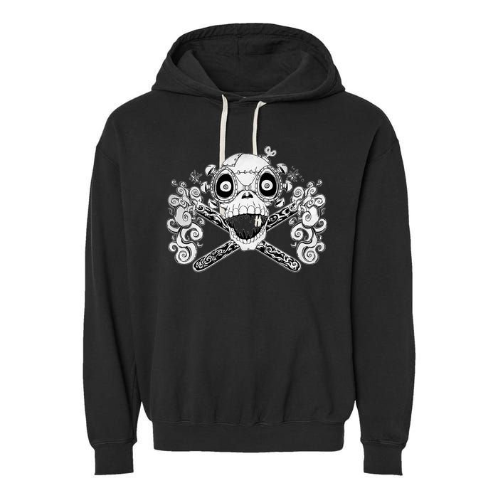 Mad Science Skull And Crossbones Garment-Dyed Fleece Hoodie