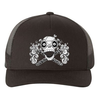 Mad Science Skull And Crossbones Yupoong Adult 5-Panel Trucker Hat