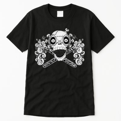 Mad Science Skull And Crossbones Tall T-Shirt