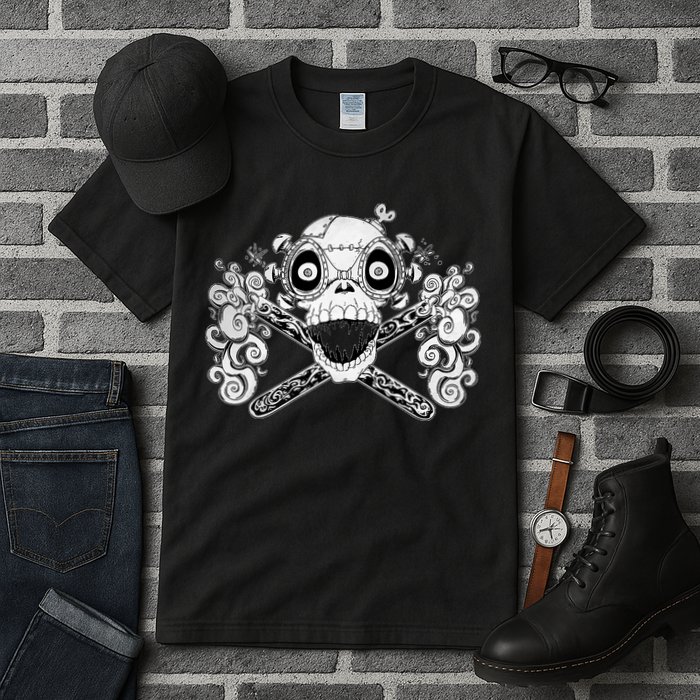 Mad Science Skull And Crossbones Tall T-Shirt