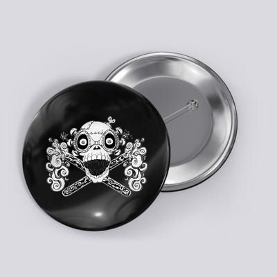 Mad Science Skull And Crossbones Button