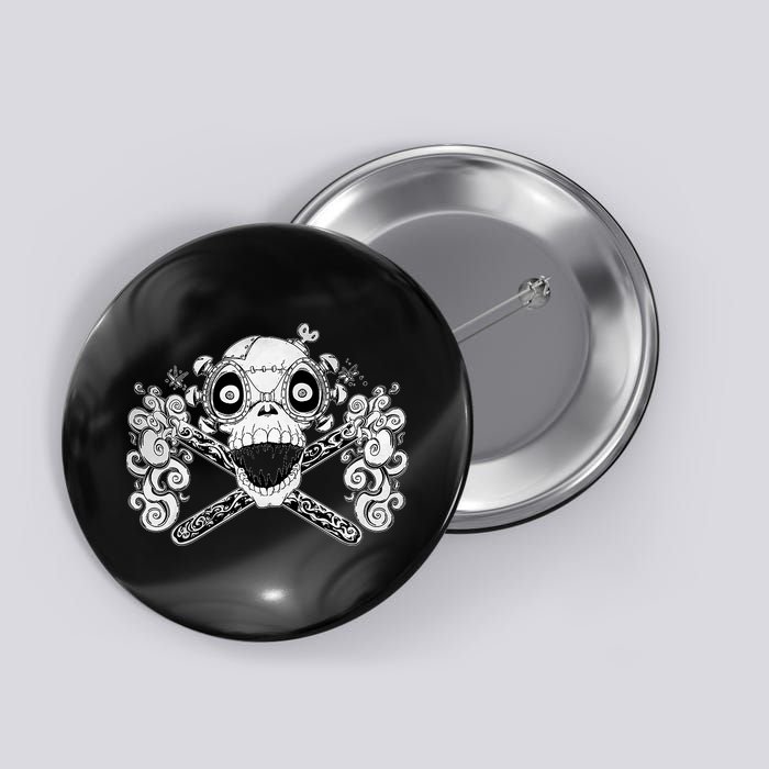 Mad Science Skull And Crossbones Button
