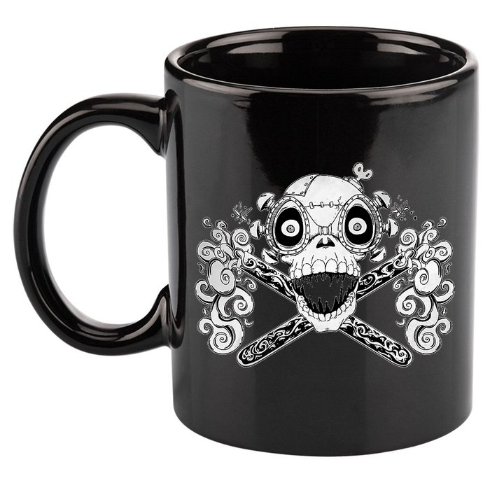 Mad Science Skull And Crossbones 11oz C Handle Ceramic Mug