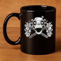 Mad Science Skull And Crossbones 11oz C Handle Ceramic Mug