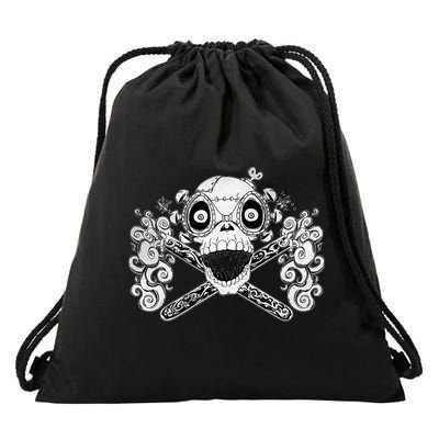 Mad Science Skull And Crossbones Drawstring Bag