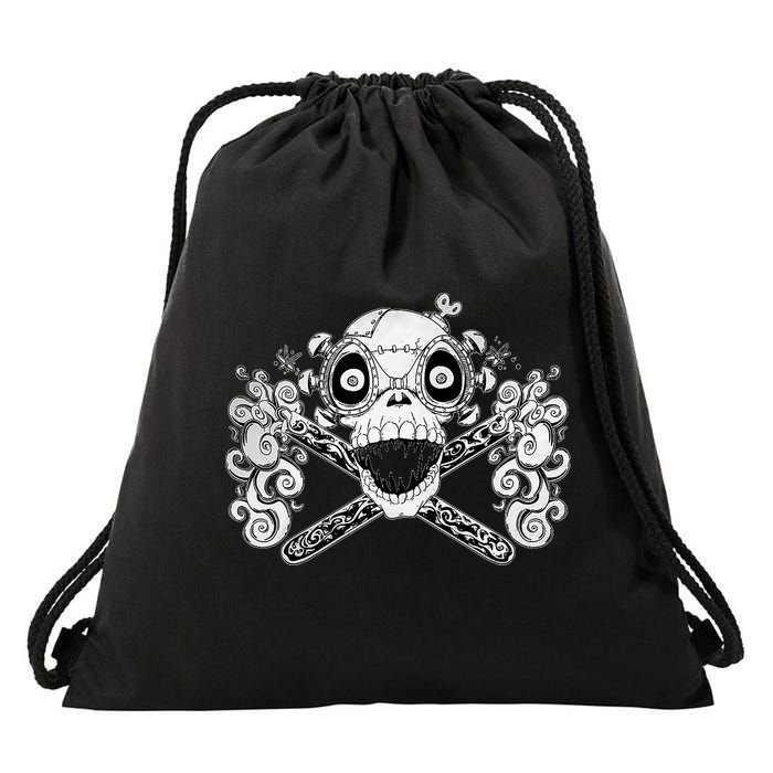 Mad Science Skull And Crossbones Drawstring Bag