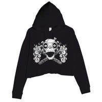 Mad Science Skull And Crossbones Crop Fleece Hoodie