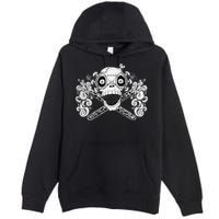 Mad Science Skull And Crossbones Premium Pullover Hoodie