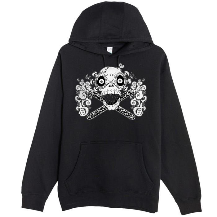 Mad Science Skull And Crossbones Premium Pullover Hoodie