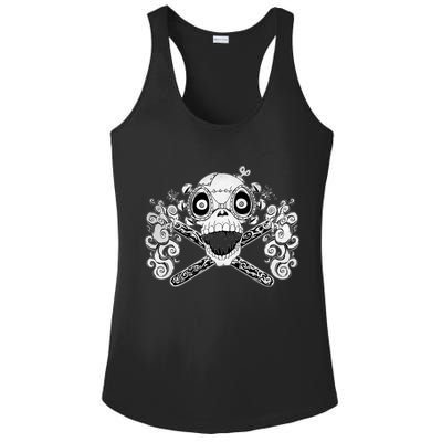 Mad Science Skull And Crossbones Ladies PosiCharge Competitor Racerback Tank
