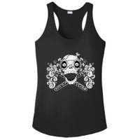 Mad Science Skull And Crossbones Ladies PosiCharge Competitor Racerback Tank
