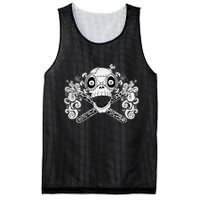 Mad Science Skull And Crossbones Mesh Reversible Basketball Jersey Tank