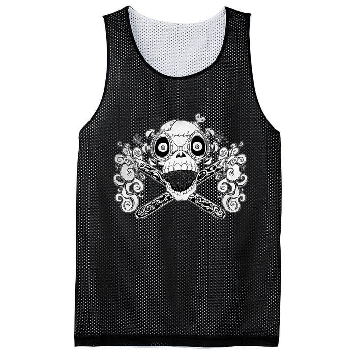Mad Science Skull And Crossbones Mesh Reversible Basketball Jersey Tank