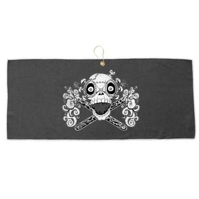 Mad Science Skull And Crossbones Large Microfiber Waffle Golf Towel