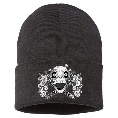 Mad Science Skull And Crossbones Sustainable Knit Beanie