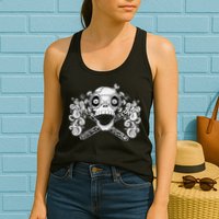 Mad Science Skull And Crossbones Womens Tank Top