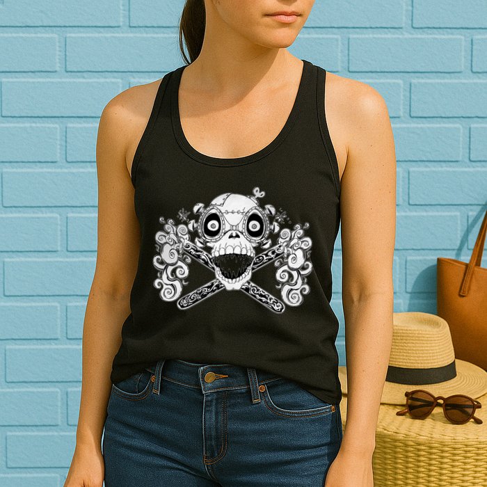 Mad Science Skull And Crossbones Womens Tank Top