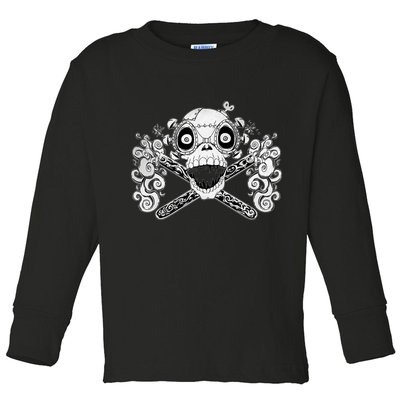 Mad Science Skull And Crossbones Toddler Long Sleeve Shirt